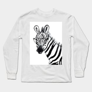 Zebra with Glasses Long Sleeve T-Shirt
